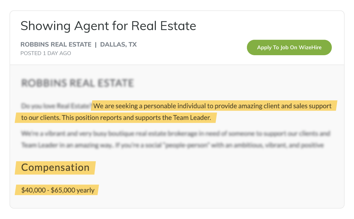 Robbins Real Estate hires a Real Estate Showing Assistant